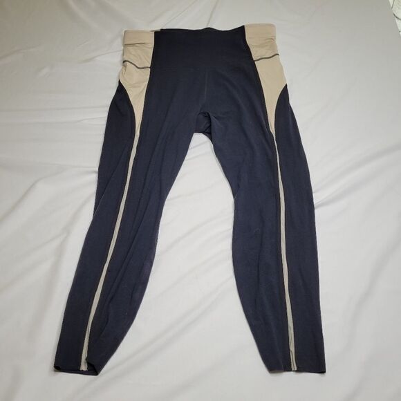 $100 NEW 1X NIKE YOGA LUXE BLACK NUDE TAN FEMININE CURVE SOFT LEGGINGS NWT - Picture 8 of 9